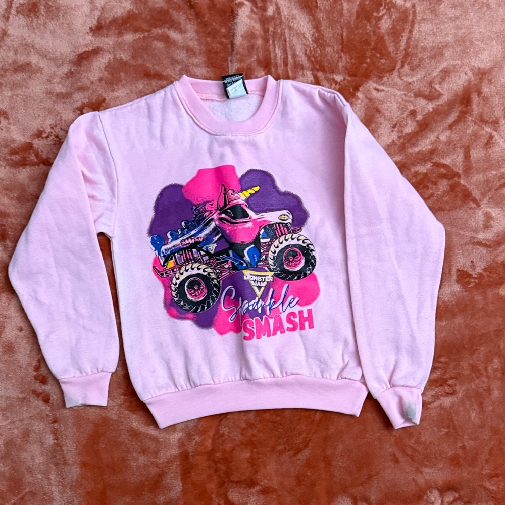 Monster Jam | Pink | Sparkle Smash Sweatshirt | SIZE 7/8